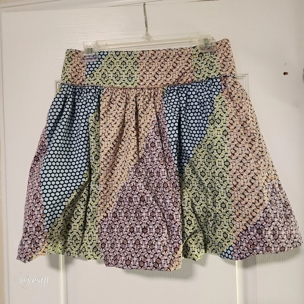 Kate Spade Saturday cumberbund cross polka dots bubble skirt size 10